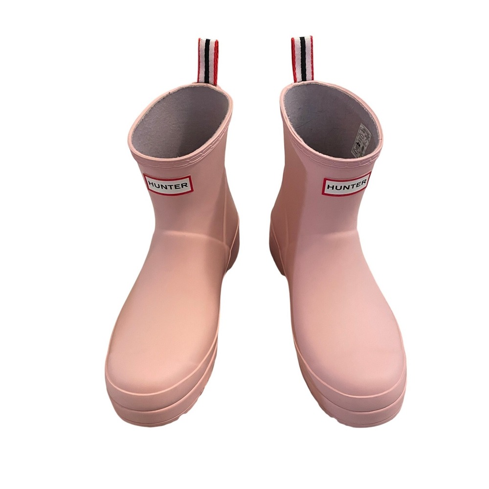 Hunter Original Play Short Rain Boots Pink Matte Waterproof Ankle Boots Size 9